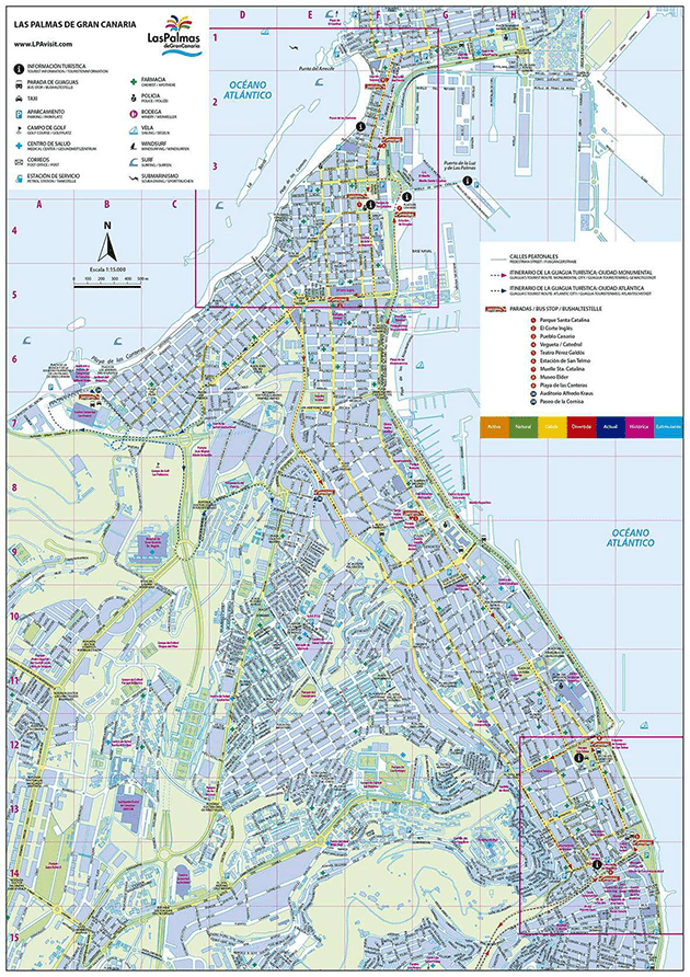 mapa las palmas de gran canaria vectorial