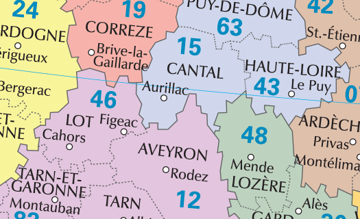 mapa francia códigos postales
