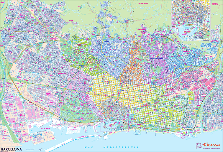 mapa barcelona distritos mapa barcelona distritos