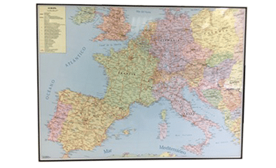 mapa europa pared enmarcado