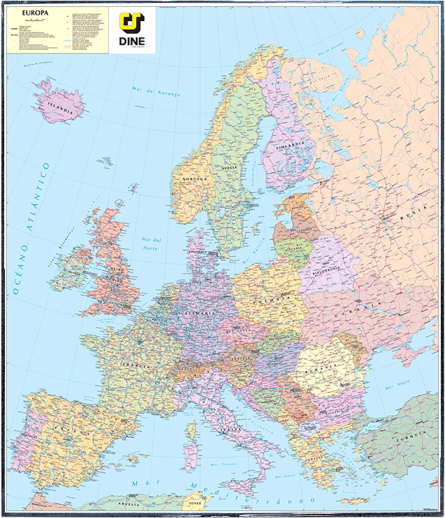 mapa europa pared