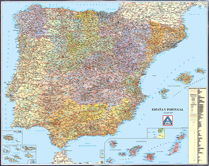 mapa de españa personalizado y enmarcado