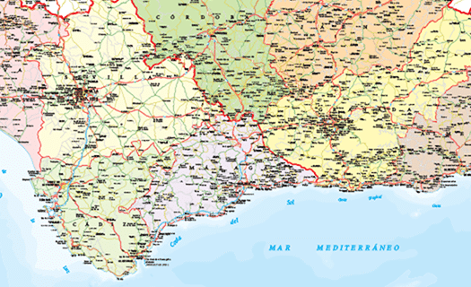 Mapa Andalucía carreteras