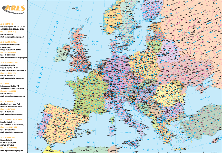 Mapa Europa sobremesa Mapa de sobremesa