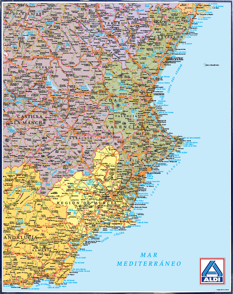 Mapa del Levante español