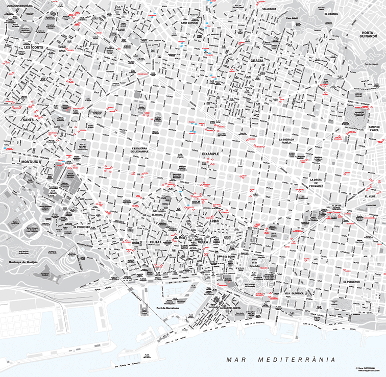 mapa barcelona vector