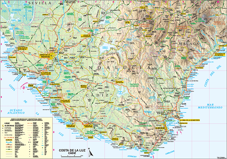 Mapa Costa de la Luz Cádiz Mapa Costa de la Luz Cádiz