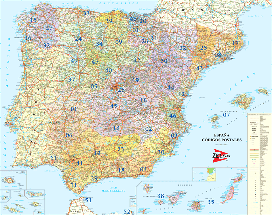 mapa españa codigos postales mapa españa codigos postales